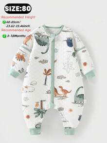 1.5tog 儿童睡袋，适合 3 个月至 7 岁宝宝，春秋冬款，薄棉绗缝睡袋，可拆卸袖子，儿童防踢防寒睡袋