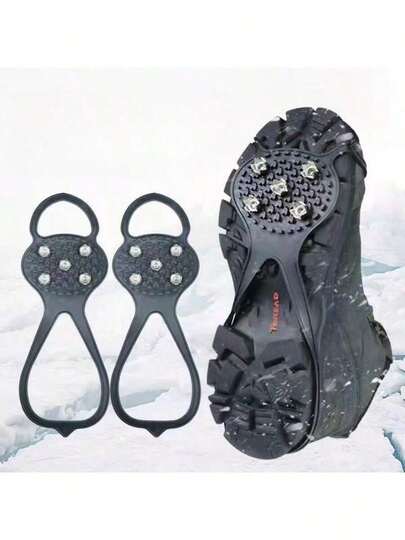 5-Teeth Ice Cleats, Outdoor Anti-Slip Shoe Covers, Winter Hiking Crampons, Non-Slip For Snow And Ice