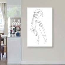 Framed Line Art Wall Decor Minimalist Women Poster Black And White Art Silhouette Poster Women Body Romantic Art Drawings Abstract Feminine Art Wall Decor For Living Room Bathroom Perfect For Room Decor For Bedrooms, Living Rooms, Hallways, For Bedroom, Bathroom, Office, Perfect Gift ,For Bathroom,Home Decor, Office Wall Art,Bathroom Decor, Perfect For Room Decor - Framed - 查看 5