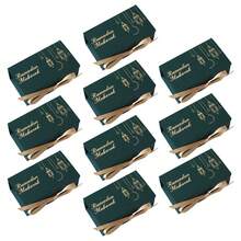 10个开斋节糖果盒 - 金色灯笼和新月图案，长方形纸盒，带丝带，斋月节派对糖果容器，适合开斋节