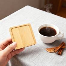 Posavasos DIY con bolígrafos y etiquetas, manteles individuales resistentes al calor para estudiantes, elegantes posavasos de bambú y madera para tazas de té - Multicolor - Ver 5