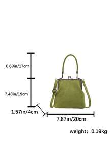 2025 Autumn And Winter New Fashion Retro Suede Material Handbag, Detachable Women's Shoulder Bag, With Button Closure Wallet. Simple Green Crossbody Bag - Green - View 3