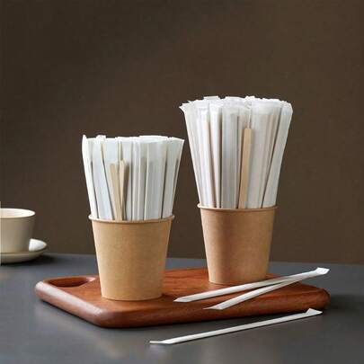 14cm Thick, Clean & Hygienic Coffee/Tea/Milk Powder Stirring Sticks, Individually Packaged, DIY Craft Supplies