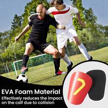 1 Pair Mini Size Football Shin Guards With 7 Number, Thick Impact-Resistant Leg Protector, Comfortable & Lightweight, Durable Criss-Cross Design, Suitable For Training And Match, Football Accessory - Red - View 5