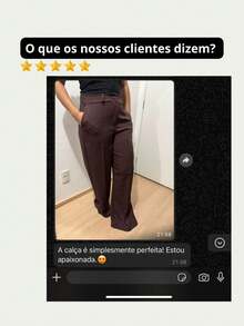 Women's Tailored Wide Leg Trousers, Beltless, Casual, Elegant, Pockets, Button And Zipper - 藏蓝色 - 查看 5