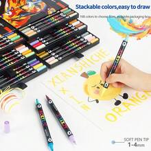 New Lauching Wolf Painting Drawing Dual Head Dual-Color Acrylic Marker Pen In 12/24/36/48/60/84 Pack By 24/48/72/96/120/168 Colors,Suitable For All Kinds Of Painting And Drawing - Multicolor - View 10