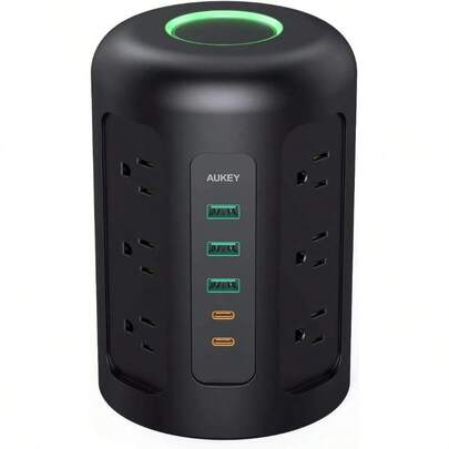 Power Strip Tower 12 Outlets 30W 3 USB Andamp; 2 USB-C Ports Power Up To 17 Devices