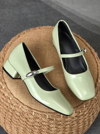 Women's Fashion Slip-On Square Toe Pumps, Suitable For Office, Casual, Travel, Shopping In Orange, Pink, Burgundy, Purple, Red, Khaki, Dark Gray, Navy Blue, Black