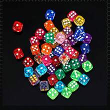 6 dés acryliques colorés, dés de poker, accessoires de jeu de fête, accessoires de bar et de KTV - Multicolore - Voir 1