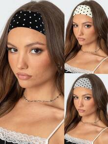 1 buc/3 buc/4 buc bentițe elastice imprimate cu buline vintage, bentiță versatilă la modă pentru viața de zi cu zi, yoga, activități în aer liber, potrivită pentru femei și fete, înfășurări pentru cap, accesorii de păr la modă