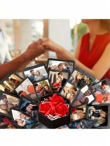 1pc Explosion Photo Album Gift Box, Romantic Couple Creative Gift, Small Business Supplies, Quirky Items, Cool Decor, Inexpensive Stuff, Photography Props - Multicolor - View 4