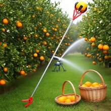 Extendable Fruit Picker Tool, Telescopic High Reach Fruit Picker, Fruit Picking Tongs With Extendable Pole, Compatible With Apples, Oranges, Lemons, Mangoes, Persimmons, Pomegranates, Home Orchard Fruit Picker, Metal Fruit Picker, Gentle Picking Claw, Portable Long Handle Fruit Picker - Multicolor - View 3