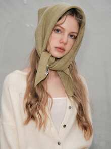 1pc Triangle Scarf, High-End Wool Blend Women's Knitted Shawl, Small Capelet, Suitable For Hiking, Cycling, Camping, Travel, Dating, Events, Keeping Warm, And As A Gift. - Multicolor - View 6