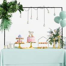 1 Pcs 3.3x9ft Adjustable Square Metal Table Stand For Indoor & Outdoor Events With Clip For Weddings Birthdays Parties Festivals Decor - 黑色 - 查看 1
