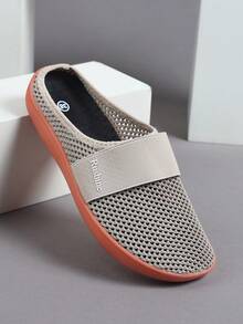 Women Lightweight Mesh Slip-On Flat Shoes For Daily Wear - Khaki - View 4