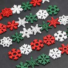 (50 piezas) Copos de nieve navideños, piezas de madera multicolores, formas mixtas, copos de nieve de madera, adornos navideños, colgantes, - Multicolor - Ver 8