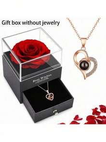 Naszyjnik z wisiorkiem w kształcie serca, zestaw naszyjników z czerwoną różą w pudełku na biżuterię, odpowiedni dla przyjaciółek, kochanków, na Boże Narodzenie, Walentynki, Dzień Matki, naszyjnik z wisiorkiem w pudełku na prezent z różą, naszyjnik dla matki i córki, siostry, naszyjnik dla najlepszych przyjaciółek, prezent dla mamy, kochanki, żony, dziewczyny, córki, siostry, na ślub, święta, Dzień Matki, rocznicę - Wielokolorowe - Zobacz 9