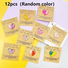 12个充满爱意的树脂口袋拥抱，附赠励志卡片——生日、婚礼、情人节等各种场合的完美之选——贴心小礼物，搭配鼓励祝福的口袋拥抱卡片——送给朋友、家人和客人的完美礼物。多种颜色可选（颜色随机）。 - 多色 - 查看 7