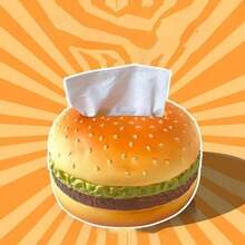 1 Peça Porta-Guardanapo em Formato de Hambúrguer, Caixa de Lenços de Design Retrô Criativa, Decoração para Casa/Escritório/Festa/Banheiro, Presente Único, Essencial Doméstico - Multicolorido - Visão 7