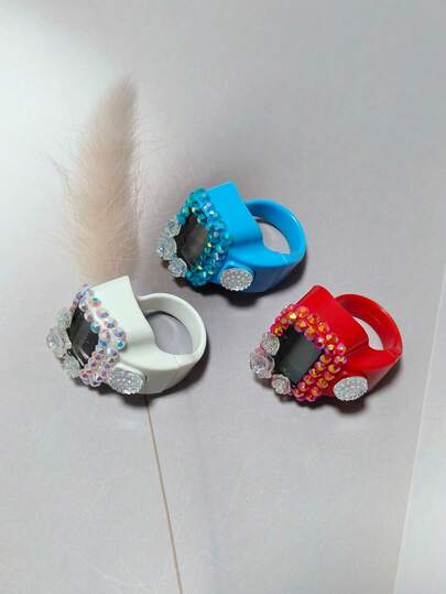 1pc/3pcs Mini Portable Digital Counter Measuring Device, Flower Diamond Counter Ring, Elastic Ring, Suitable For Warehouse Goods Counting, Prayer Props, Decompression Tools, Sports Counting, Learning Counting, Educational Exercises,