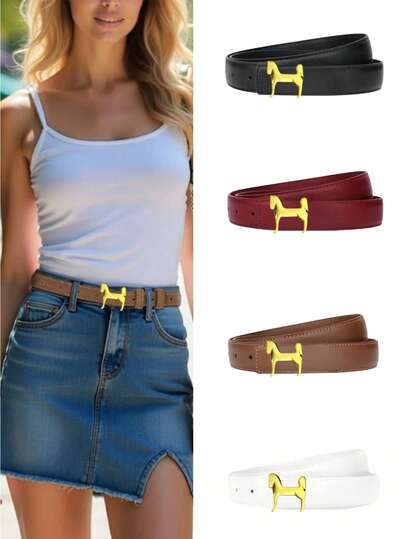 复古金属图案搭扣腰带，独特设计，打造高腰显瘦时尚单品，多种颜色可选，适合各个季节佩戴。