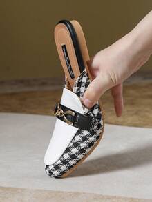 Women's Slip-On Mules, Versatile Casual Slouchy Slip-On Sandals, Korean Style Faux Leather Closed Toe Slides - Multicolor - View 6