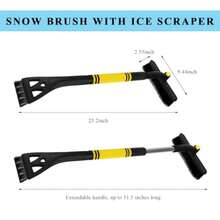 New Rascador de hielo de 31.5 pulgadas y cepillo para polvo de nieve extensible cepillo para polvo giratorio de 360° para coche con agarre de espuma ergonómico herramienta de extracción de hielo - como en la foto - Ver 3