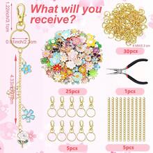 130/65pcs DIY Keychain Making Kit - Creative Fashion Keychain Accessories Pack, Includes Random Zinc Alloy Pendant/Clasp/Extension Chain/Tools, Handmade Jewelry DIY Creative Product, Suitable For Women