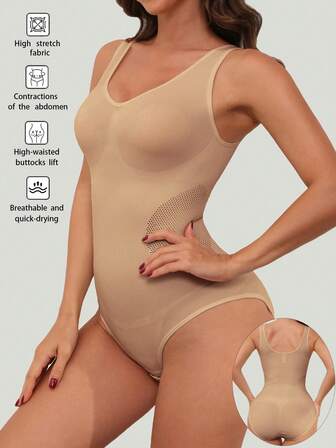 Women's Sexy One-Piece Bodysuit With Wide Strap, Tummy Control, Butt Lifting, Waist Cinching, Seamless, Breathable Shapewear