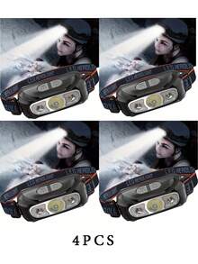 1pc Mini Rechargeable Inductive Headlamp Portable Powerful 5w Led Headlight Built-In Battery Waterproof Head Torch Head Lamp For Fishing Camping Hiking, Camping Accessories