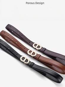 23mm Women's Skinny Buckle Belt - Genuine Leather Thin Waist Belt, Suitable For Dresses, Jeans, Pants And Skirts, Fashionable And Chic Accessory - New Women's Thin Belt - View 5