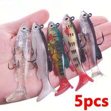 [Soft Bait] Soft Bait With Lead Head 5pcs Jig Wobblers, Artificial | Fishing Lure Set For Sea Bass Catfish Pike | Freshwater Saltwater - 5pcs - View 1
