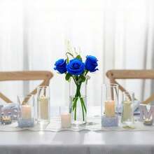 Transparent Glass Cylindrical Vase Set, Glass Vase, Modern Floating Candlestick Decoration, Windproof Candlestick, Hydroponic Vase, Aromatherapy Candlestick, For Table Center Decoration, Wedding Table Decoration, Home Decoration, Living Room Decoration - Clear - View 6