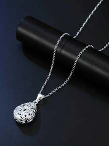 925纯银镂空图案吊坠项链，适合日常佩戴和送礼。 - 白色 - 查看 3