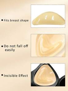 1对双面自粘胸垫，胸垫，可重复使用，隐形加厚胸垫，防水游泳适用