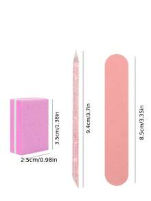 Bộ dụng cụ làm móng dùng một lần 120 món (40 bộ): Dũa móng mini, Dải chà nhám và Tẩy da chết, Dụng cụ làm móng hoàn hảo cho tiệm, Bộ dụng cụ tự làm - Hồng - Xem 5