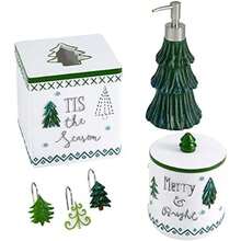 Avanti Linens - , Terciopelo de algodón Bordado Suave, Decoraciones navideñas (colección de árboles de Navidad)(Tissue Box Cover Multicolor) - Multicolor - Ver 2