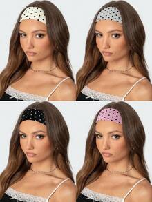 1 buc/3 buc/4 buc bentițe elastice imprimate cu buline vintage, bentiță versatilă la modă pentru viața de zi cu zi, yoga, activități în aer liber, potrivită pentru femei și fete, înfășurări pentru cap, accesorii de păr la modă