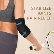 1pc Elbow Support Brace - Comfortable Sports Fitness Protector For Men And Women - Black - View 5