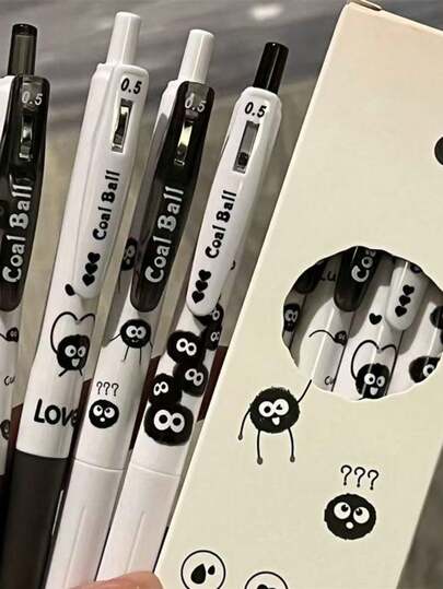 1 Packung mit 4 Stücke schwarzen Kohle-Neutralstiften, hochwertige, stilvolle Kohlefaser-Spitzenstifte, schwarze Farbe, ideal für Prüfungen & Lernen