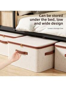[Tianshan Storage Box (1PC/2pcs Optional)]Natural Moisture-Proof | Large Capacity.Fits Thick Quilts/Clothes | Wear-Resistant | Multi-Scene Use (Wardrobe/Bedroom/Living Room) - Beige - View 3
