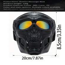 Tactical Skull Helmet Mask & Riding Goggles For Off-Road Motorcycles, Harley & Motocross - Windproof, Dustproof Protective Eyewear