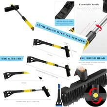 New Rascador de hielo de 31.5 pulgadas y cepillo para polvo de nieve extensible cepillo para polvo giratorio de 360° para coche con agarre de espuma ergonómico herramienta de extracción de hielo - como en la foto - Ver 1