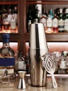 4/8pcs Stainless Steel Cocktail Shaker Set, Bartender Tools, Cocktail Mixer, Boston Shaker, Martini Shaker - Multicolor - View 3