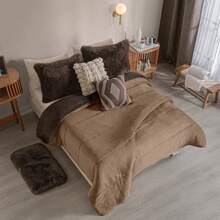 DECO HOGAR Cobertor Aborregado Invernal Super Suave Cafe Latte Disponible en Tamaño Matrimonial y King Size Calidad Premium. - Café integral - Ver 1