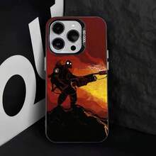 Funda de Teléfono para Juego T-Team F-Fortress 2 para 17,16,15,14,13,12,11,Pro,Max,Plus,E Cubierta Negra de TPU - Z1 - Ver 7