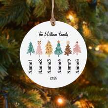 1pc Personalized Christmas Ornaments With 2-6 Names - Custom Christmas Ornaments 2025, Ornaments For Christmas Trees, Christmas Decor, Xmas Gifts - Style 2 - View 20