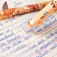 K-Pop /Capybara Aesthetic Quick-Dry Erasable Gel Pen - Ins-Inspired Stylish Retractable Pen | Smooth-Writing Thermo-Erasable Ink, Comfort Grip For Student Note-Taking, Homework & Daily Writing | Kid-Friendly Design For Teens & Young Learners - Multicolor - View 5