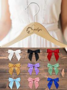 1件装新郎新娘个性化婚礼衣架，木质新娘衣架，定制款“先生和太太”衣架，带蝴蝶结，适用于燕尾服、新娘派对、婚礼礼物，白色、黑色、金色、紫色、绿色、蓝色、粉色、宝蓝色蝴蝶结 - 蝴蝶結2 - 查看 13