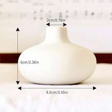 1个北欧极简白色圆形陶瓷花瓶，现代波西米亚风格，经久耐用，适用于干花、室内盆栽植物、家居装饰、租赁装饰、婚礼派对，也适合摆放在书架上、房间装饰，是返校礼物、圣诞节、情人节的理想之选。 - 彩色 - 查看 9